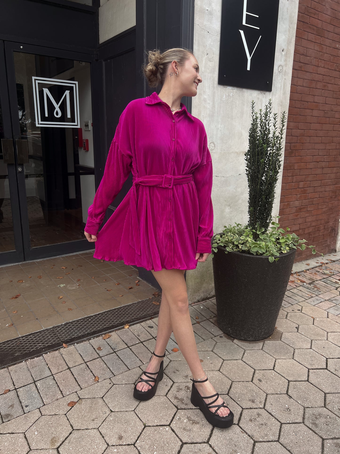 Macie Mini Dress - Magenta