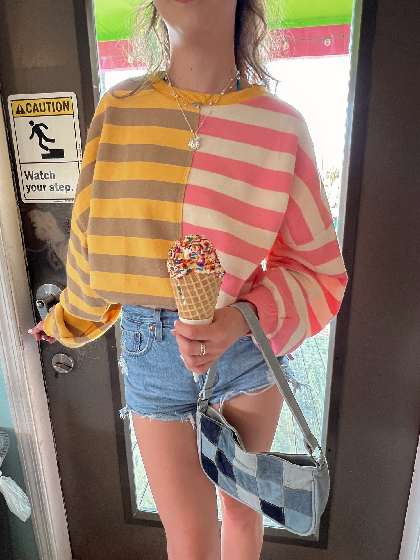 Dunkin Stripe Multi Color Sweater